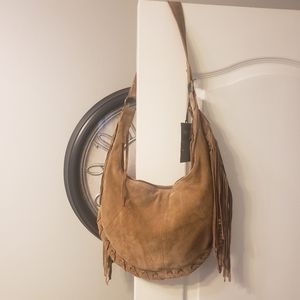 NWT Sorpresa suede leather hobo with fringe